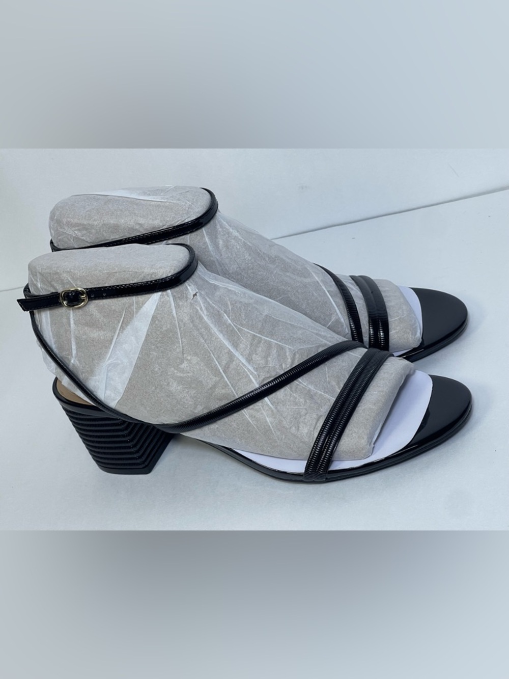 INC International Concepts Black Strappy Block Heel Dress Sandals Size 9M NWT